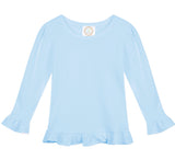 Nativity light blue ruffle shirt for girls - Joy to the World - Darling Little Bow Shop