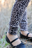 Leopard print Button Leggings - fleece lined and warm - Darling Little Bow Shop