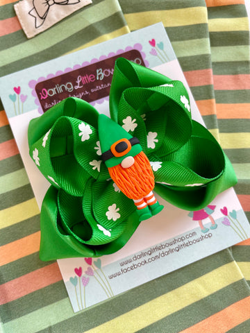 St Patrick’s Day Gnome Hairbow - Darling Little Bow Shop