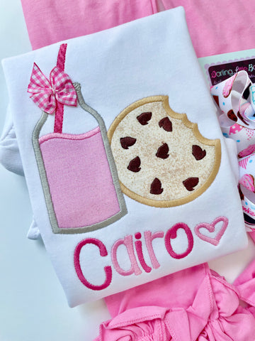 Cookies and Milk Shirt or Bodysuit for Girls - Darling Little Bow Shop