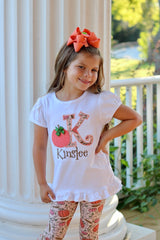Pumpkin Vines initial shirt for girls