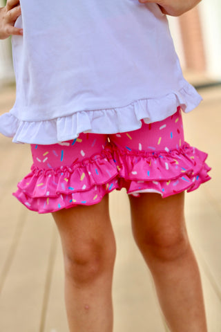 Sprinkles Ruffle Shorties | Sprinkle Ruffle Shorts for girls - Darling Little Bow Shop