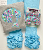 Lilly print Catch The Wave mermaid tail monogram sweatshirt - Darling Little Bow Shop