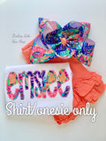 Exotic Garden shirt, name spelled out in Lilly Pulitzer print - Darling Little Bow Shop