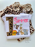 Animal Birthday Shirt or bodysuit for girls in leopard print ANY AGE - Darling Little Bow Shop