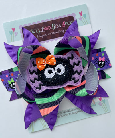 Spider Bow -- Halloween Bow -- Itsy Bitsy Spider - Darling Little Bow Shop