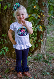 Navy Floral Pumpkin shirt or bodysuit for girls - Darling Little Bow Shop