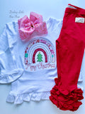 Merry Christmas Rainbow shirt or bodysuit for girls - Darling Little Bow Shop