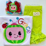 Cocomelon Shirt or bodysuit for girls in rainbow colors ANY AGE - Darling Little Bow Shop