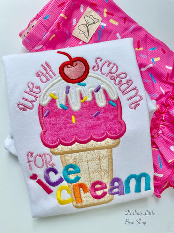 We all scream for Ice Cream Shirt or bodysuit for girls - Darling Little Bow Shop