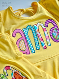 Twirly Dress for Girls with rainbow color name - Darling Little Bow Shop