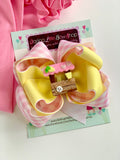 Lemonade Stand hairbow, choose single or double stacked - Darling Little Bow Shop