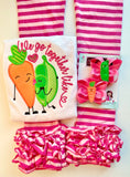 Peas and Carrots pigtail hairbow set - Darling Little Bow Shop