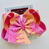 Ice Cream Cone bow - choose 4-5" or 6" bow - Darling Little Bow Shop