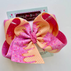 Ice Cream Cone bow - choose 4-5" or 6" bow
