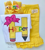 Pencil Name Hairbow LIMITED - Darling Little Bow Shop