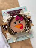 Turkey Bow, leopard print Thanksgiving Bow - Darling Little Bow Shop