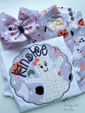 Ghouls and Gourds ghost Hairbow - Darling Little Bow Shop