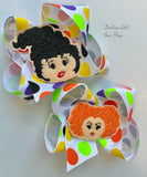Hocus Pocus pigtail hairbows for Halloween - Darling Little Bow Shop