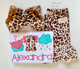 Oatmeal Leopard Bow - choose 3" 4" 5" 6" or 8" bow - Darling Little Bow Shop
