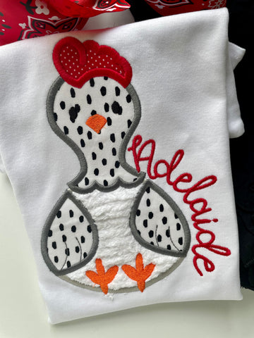 Chicken shirt or bodysuit for girls - Darling Little Bow Shop