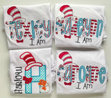 Girls Cat in the Hat Shirt - I love reading - Darling Little Bow Shop