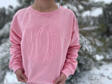 Pink Sweetheart Tonal monogram sweatshirt - Darling Little Bow Shop
