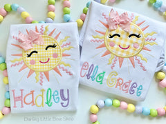 Pastel Rainbow Sun Shirt or bodysuit for girls, Sun Shirt