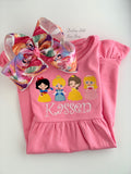 Pink Princess Ruffle Shirt or Dress - size 6m to girls 12 - Darling Little Bow Shop