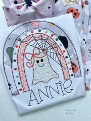 Ghouls & Gourds rainbow ghost shirt for girls