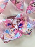 Frozen friends print hairbow - Darling Little Bow Shop