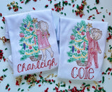 Girls Vintage Christmas Tree shirt or bodysuit - Darling Little Bow Shop