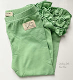 Sage Green Ruffle Leggings - Darling Little Bow Shop