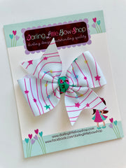 Winter Dreamscape Stars hairbow - READY TO SHIP