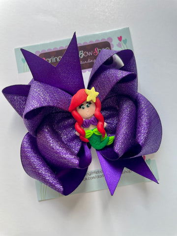 Purple Ariel hairbow - Darling Little Bow Shop