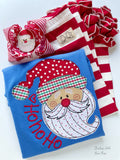 Santa royal blue ruffle shirt for girls - Darling Little Bow Shop
