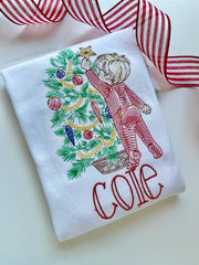 Boys Vintage Christmas Tree Bodysuit or Shirt