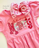 Very Merry pink Christmas Dress - Darling Little Bow Shop