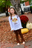 Sunflower turkey bodysuit or shirt for girls - Darling Little Bow Shop