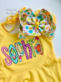 Twirly Dress for Girls with rainbow color name - Darling Little Bow Shop