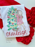 Girls Vintage Christmas Tree shirt or bodysuit - Darling Little Bow Shop