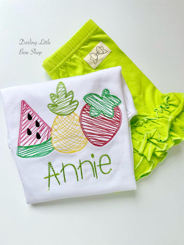 Summer Fruit Girls shirt, ruffle shirt, tank or bodysuit - Darling Little Bow Shop
