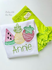 Summer Fruit Girls shirt, ruffle shirt, tank or bodysuit