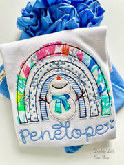 Snowman Rainbow Bodysuit OR Shirt for Girls