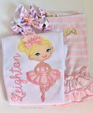 Ballerina bodysuit or shirt for girls - Darling Little Bow Shop