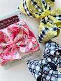 Gingham and Giggles hairbow - choose 4-5" or 6" - Darling Little Bow Shop