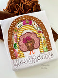 Give Thanks Turkey Rainbow bodysuit or shirt - Darling Little Bow Shop