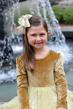 Gold Bow -- Beautiful shimmering gold hairbow choose single layer or double stacked - Darling Little Bow Shop