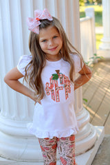 Pumpkin Vines monogram shirt for girls