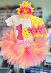 Sunshine First Birthday Tutu Outfit - You Are My Sunshine Birthday Outfit